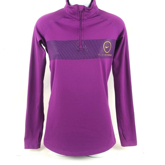 NIKE Pro Combat Dri-Fit 1/4 Zip Livestrong Purple Compression size xS. - Picture 1 of 5